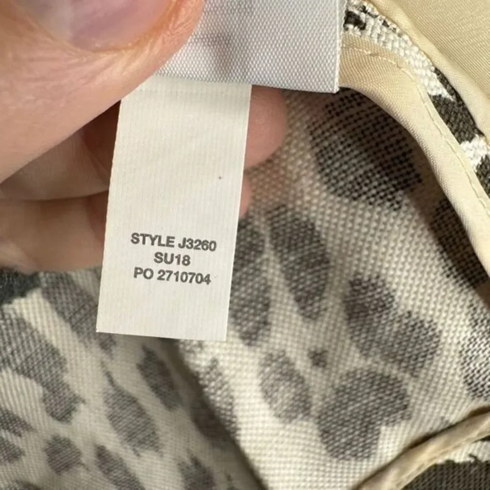 J Crew Women's Size 2 Brown Linen Leopard Print‎ Mid-Length Summer Blazer - Picture 6 of 9